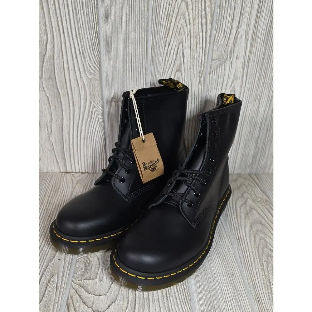 Dr. Martens 1460 Black Smooth Leather Combat Boots Mens 8 Womens 9 NEW